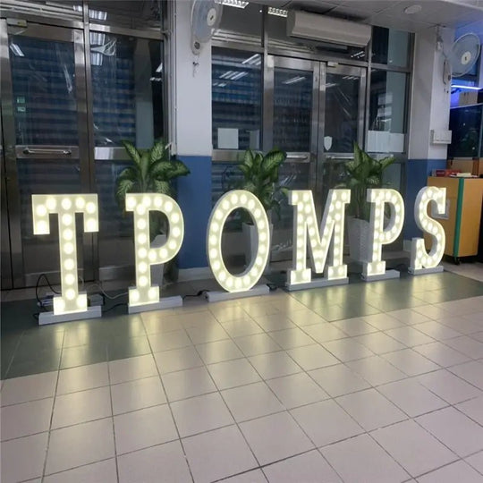 Metal marquee letters for office lobby decor