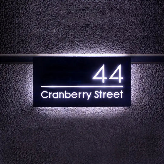 Modern Illuminated House Numbers Led House Numbers - Lights & Lighting Illuminated House Number Sign Landscape