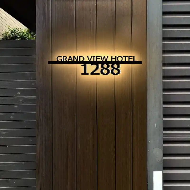 Modern LED Hotel Address Plaque - Bright & Durable