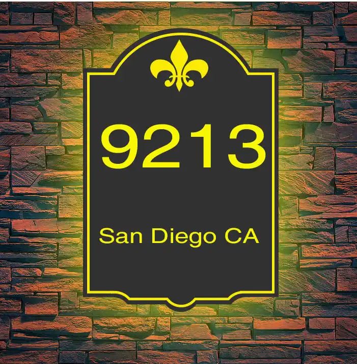led house number signs Custom Fabricated metal Address Plaque signs with LED Lighted Illumination