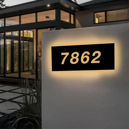 Personalized illuminated address plaque Lighted House Numbers for Outside