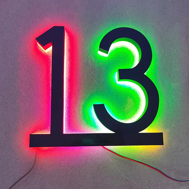 RGB LED house numbers color changing with remote control