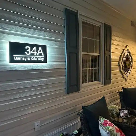 iron door number LED Modern Backlit House Address Numbers