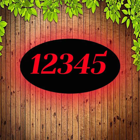 Light up House Numbers Address Number Led Light Box oval plaque house numbers on vinyl siding