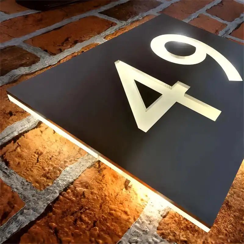 LED Backlit Numbers Aluminium Lighted Address Plaque are elegant and stylish Large Address Plaque