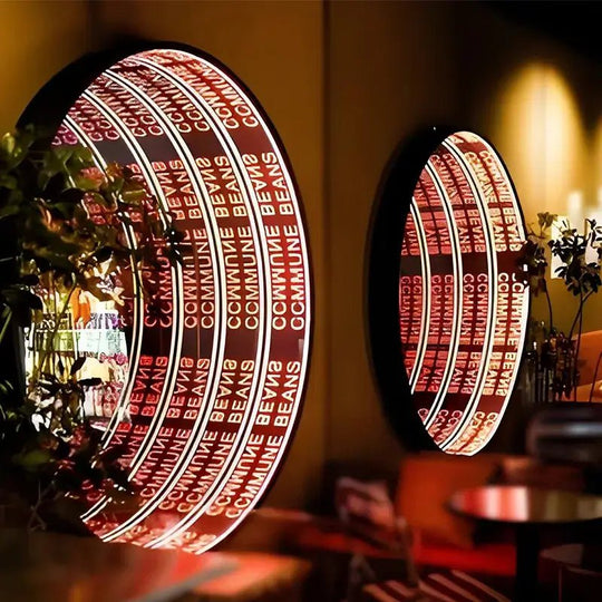 Unique infinity mirror light box sign for photography backdrops