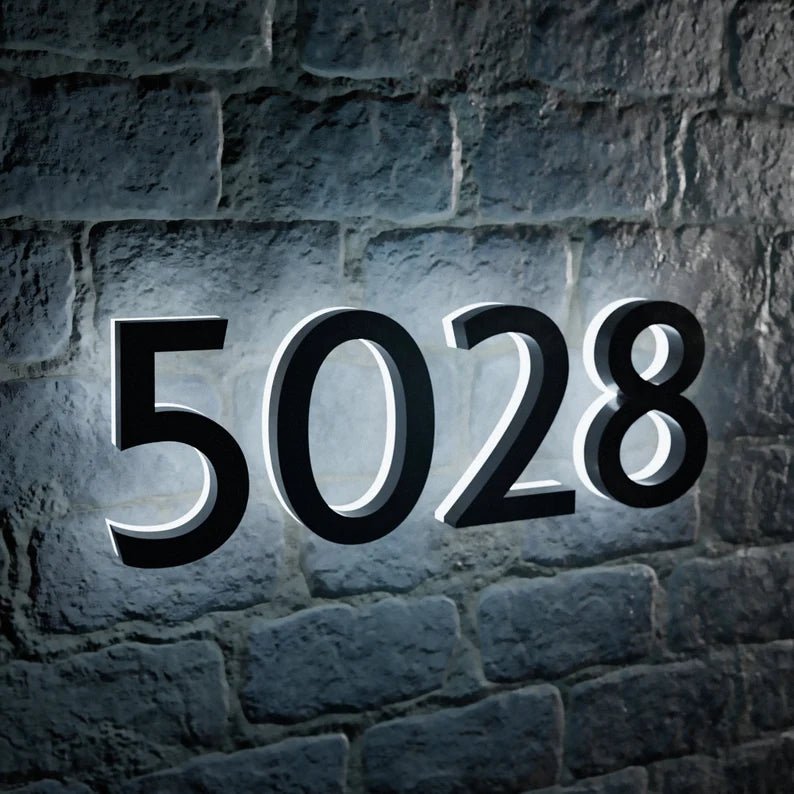 Brilliant Lighted Curb Numbers - Weather Resistant Design