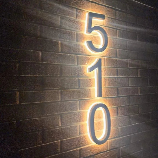 Outdoor backlit house number plates