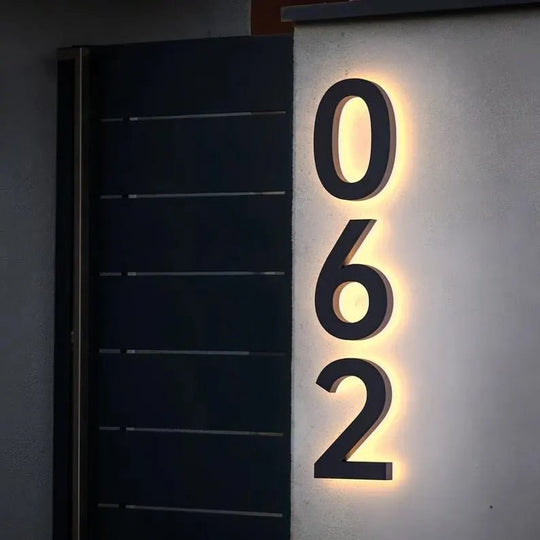 Solar-powered backlit house numbers