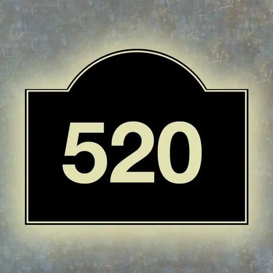 Lighted House Number Plaque Led Light up Illuminated address customization services