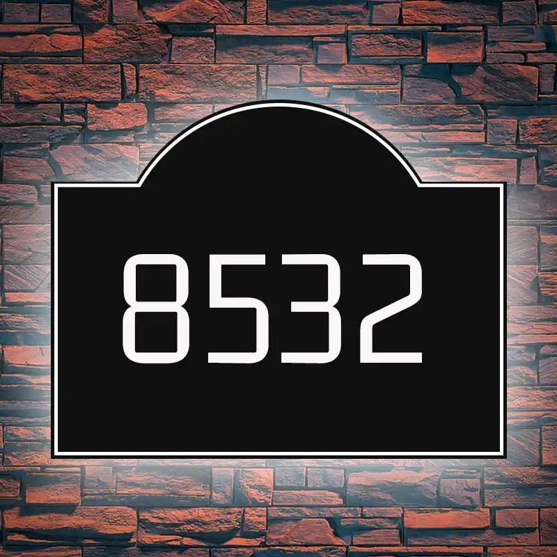 Illuminated address design consultation Large Rectangular Address Plaque for LED Backlit Numbers