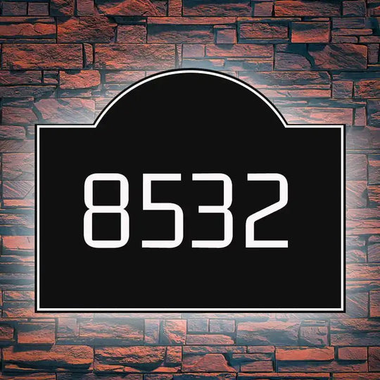 Illuminated address design consultation Large Rectangular Address Plaque for LED Backlit Numbers