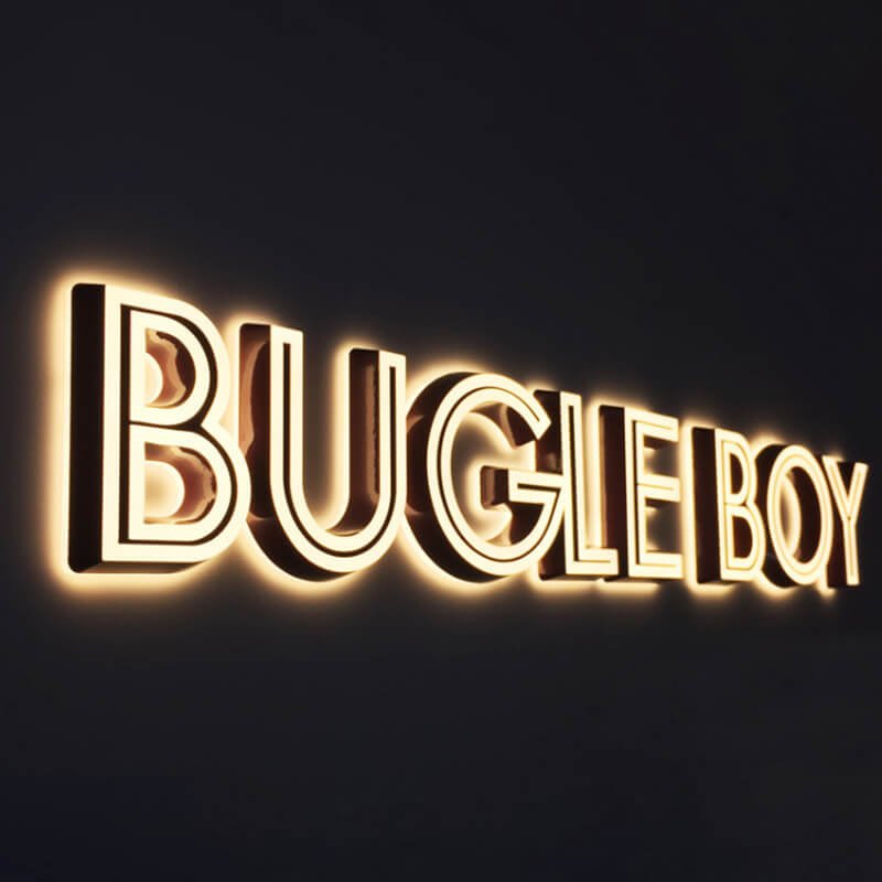 corporate dual-lit building signage letters