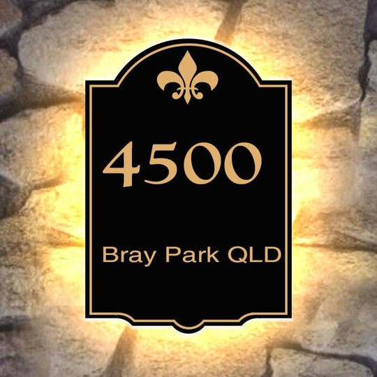 custom shape lighted address plaque Modern Lights Illuminated Address Number Collection