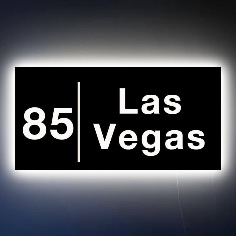 house number plaque Large Rectangular Address Plaque for LED Backlit Numbers