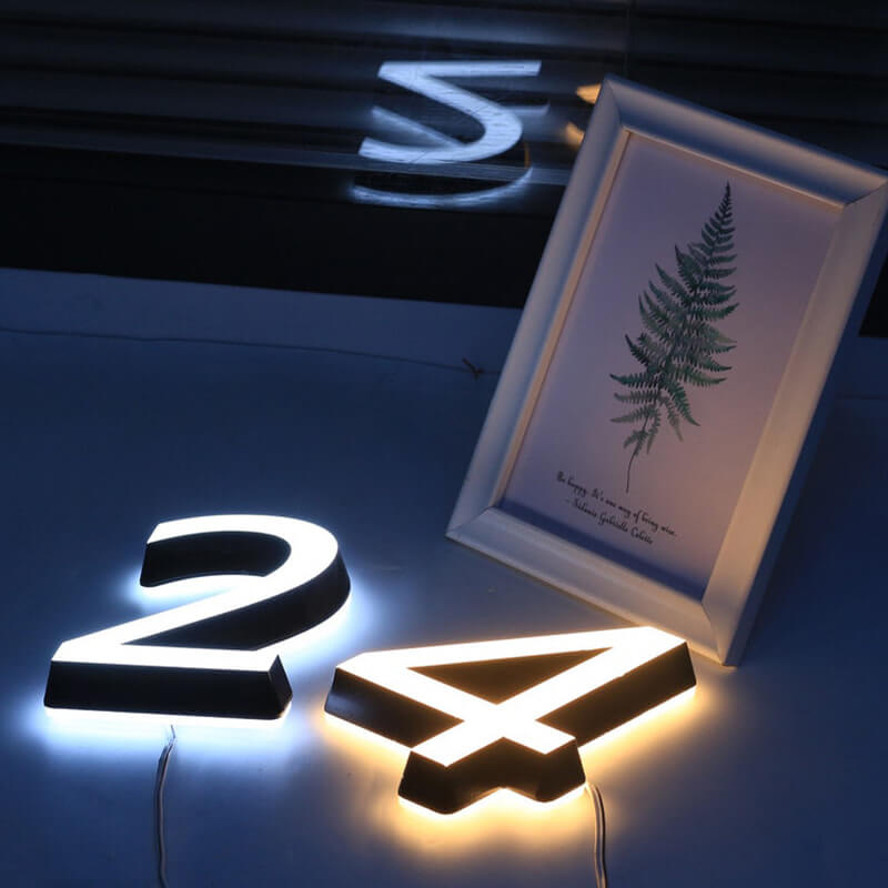 lit address numbers Decorative LED house number signs for gardens