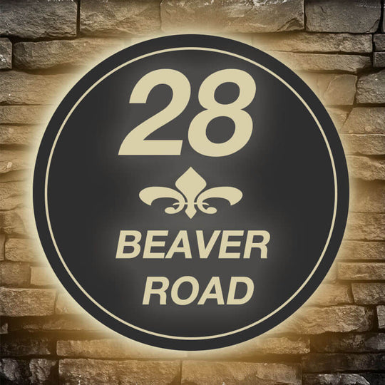 illuminated low voltage LED modern house number signs and plaques