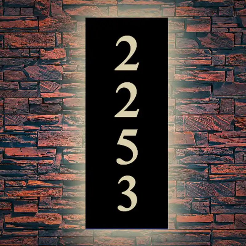 vertical led house numbers Illuminated plaques to display your address number