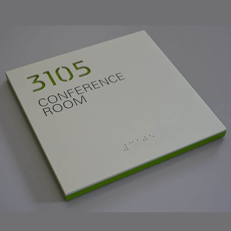 laser engraved premium hardwood braille signs Custom braille signs with convex dot touch