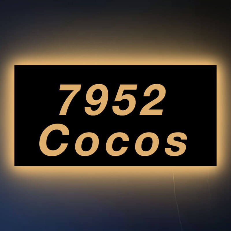 lighted address sign Smart illuminated house number plaque with app control