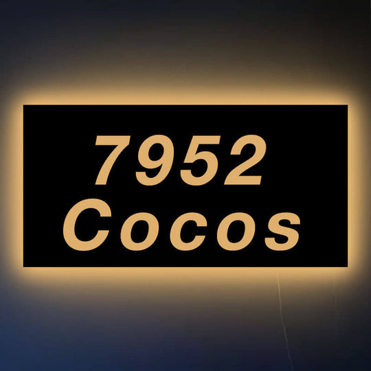 lighted address sign Smart illuminated house number plaque with app control