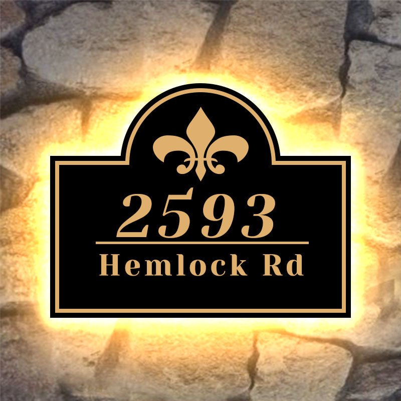 lighted address signs for house lighted metal address signs modern house numbers with light Metal House Numbers