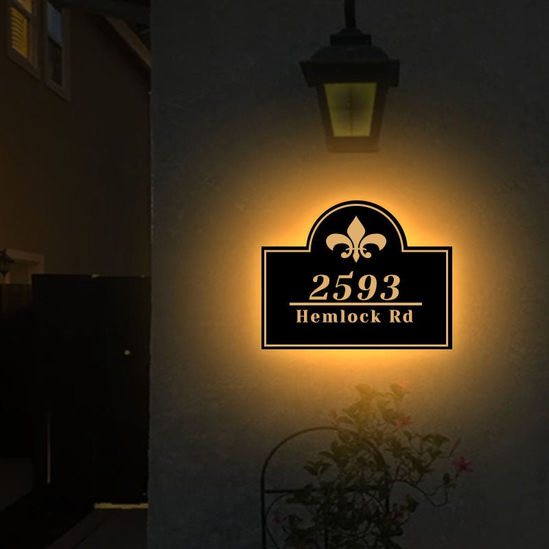 lighted address sign LED Modern Backlit House Address Numbers Metal Numbers For Addresses