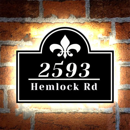 lighted address signs metal house numbers light box address numbers modern address numbers