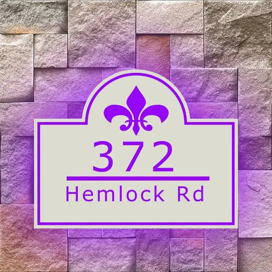Illuminated address installation Modern house numbers with light lighted house numbers