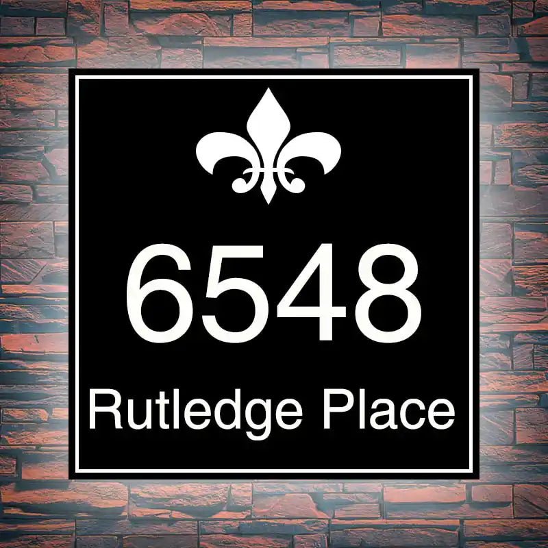 cast metal house numbers Address Plaque for LED Backlit Numbers light sensor for automatic ON/OFF
