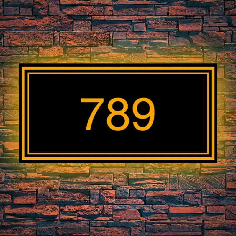 Custom Lighted Address Sign house number light solar