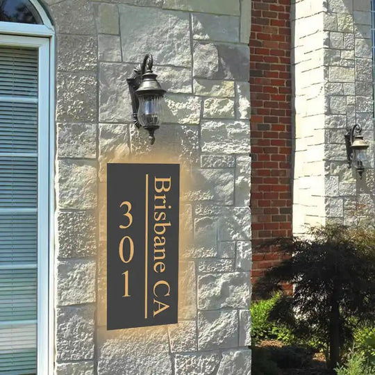 vertical lighted address sign Lighted house numbers Vertical