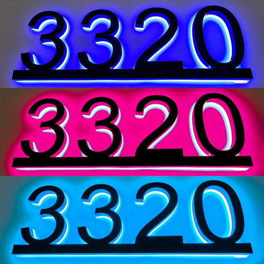 large 3d house numbers Modern LED address sign with 16M colors