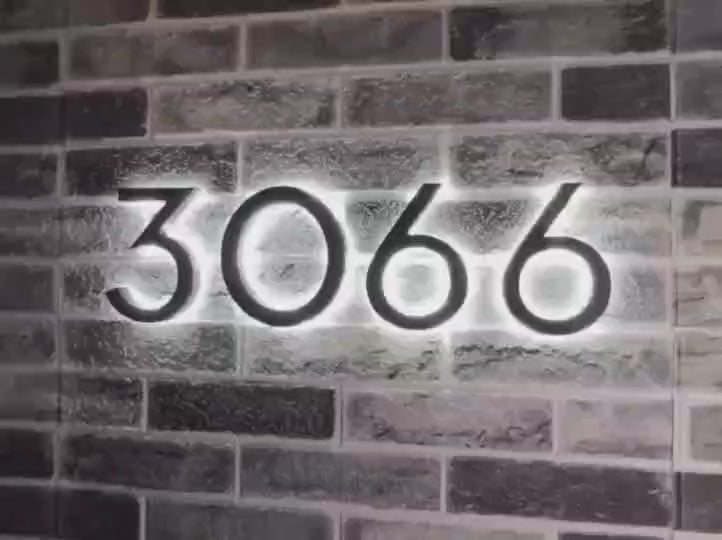 Modern house markers with energy-efficient lighting options