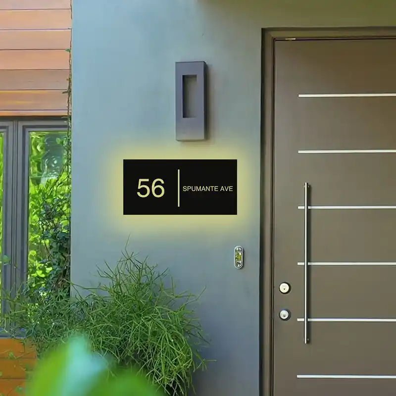 Lighted address design LED Lighted House Number and Street Name Sign