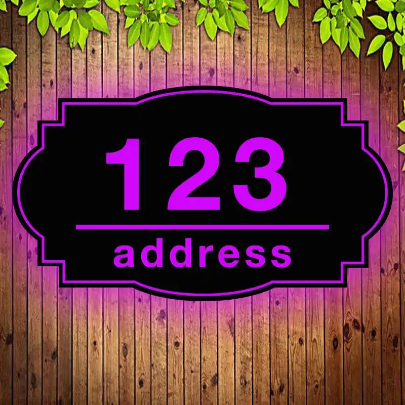 Energy-efficient address sign lighted address sign selection