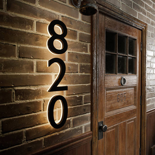 Sleek Outdoor LED Number Plaque - Rustproof Aluminum