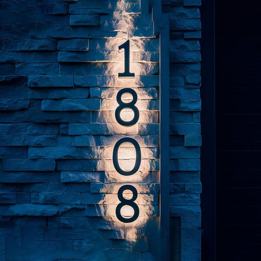 Contemporary Backlit House Number Sign - Energy Efficient LED