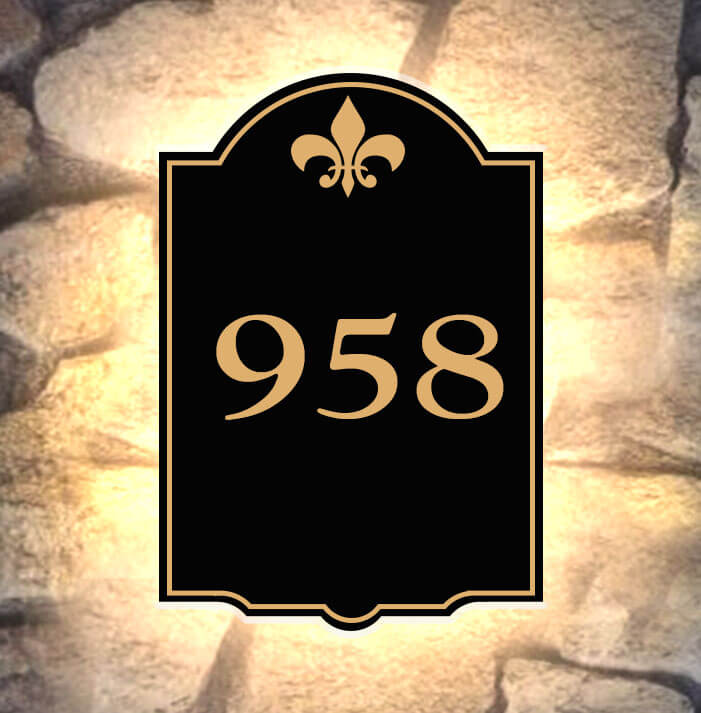 white metal house numbers lighted address signs for yard outdoor lighted house number signs