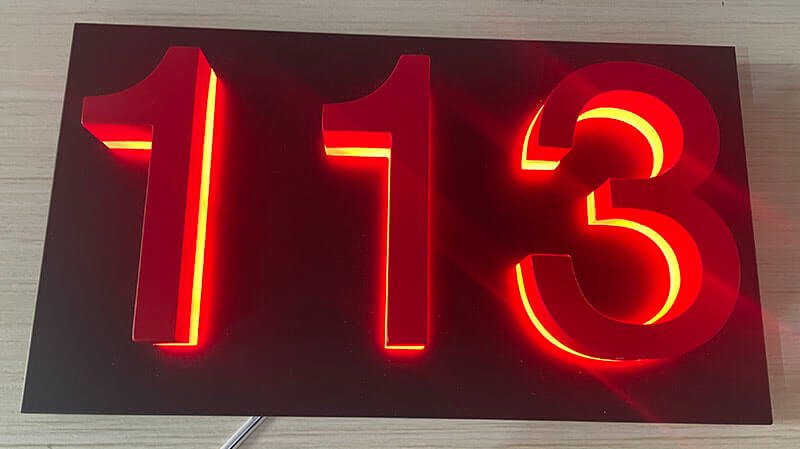 Lighted house numbers  Solar-powered lighted house numbers  LED backlit house numbers  Modern lighted house numbers