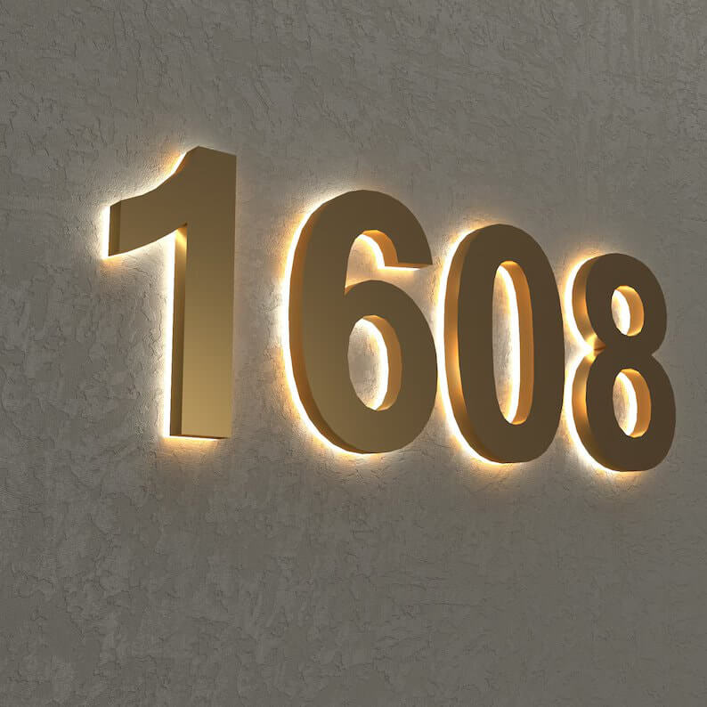 backlit led house number solar lighted house numbers house numbers with lights