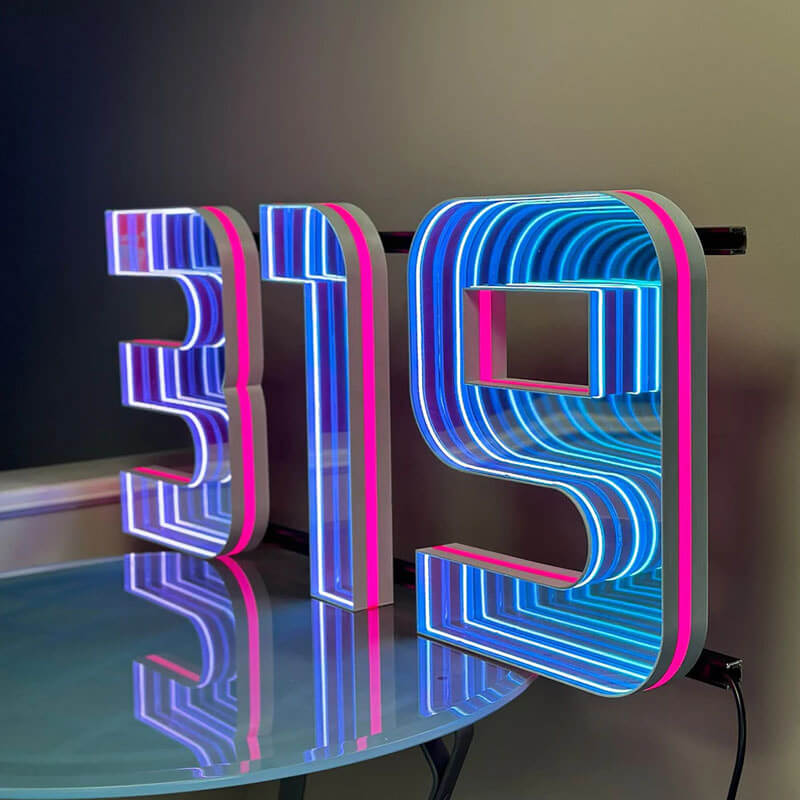 custom 3D infinity mirror led signs