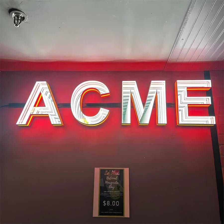3D LED infinity mirror sign for corporate reception areas