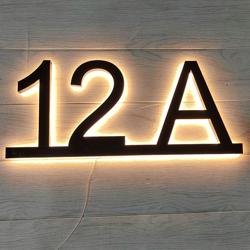 metel house numbers lighted address signs