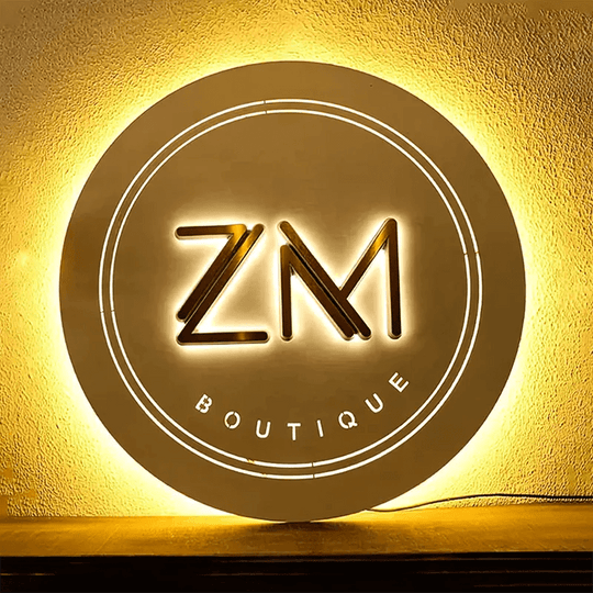 3D Illuminated Blade Cubic Light Box Sign - Stainless Steel Metal LED Wall Decor for Wedding, Bar, Birthday Gift, Modern Home