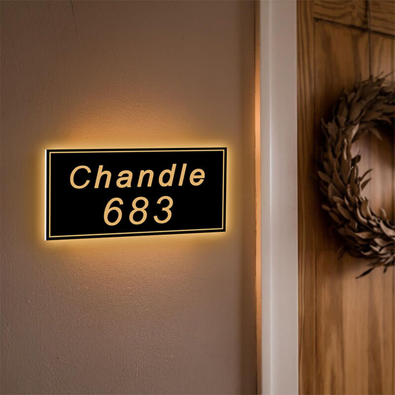 Artistic illuminated address plaque options illuminated house numbers