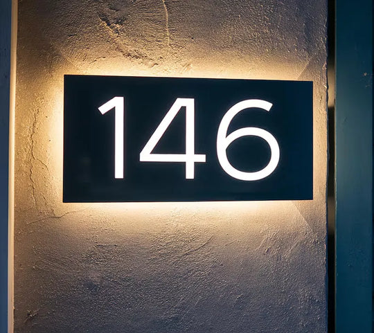 Back Lighted House Number Metal Modern Led Lit upAddress Numbers