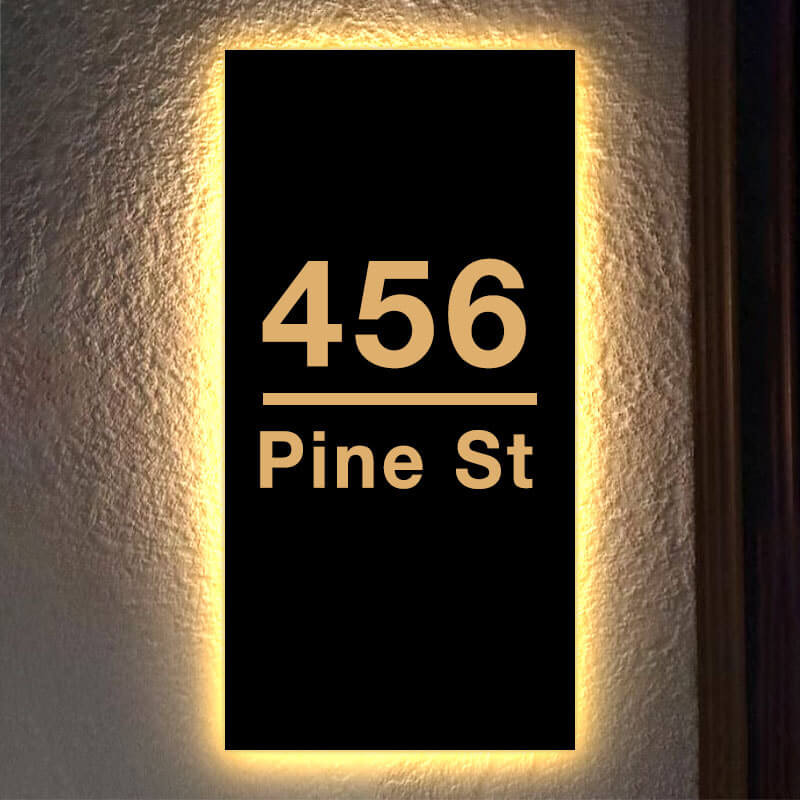 Backlit Outdoor LED House Numbers LED House Number Plaque illuminated door numbers