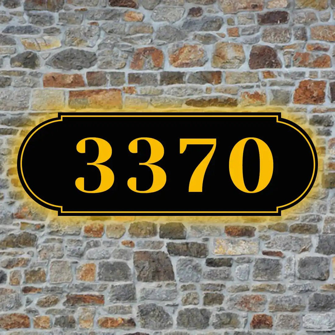 apartment door numbers Lighted House Number Plaque laser cut metal address signs