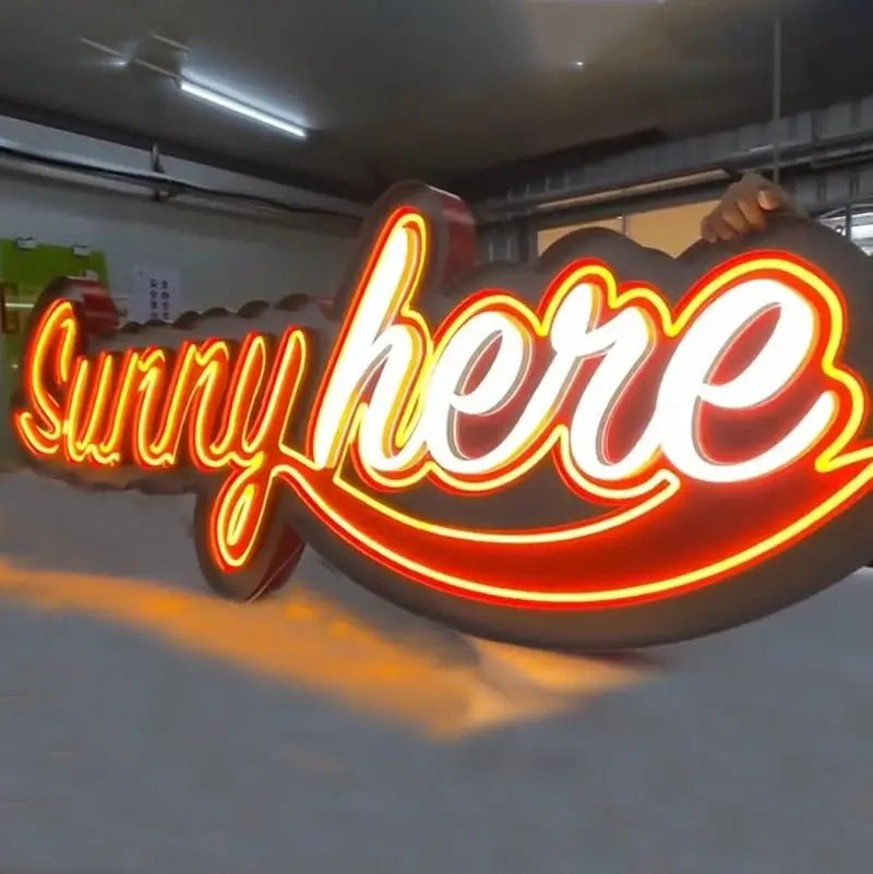 Blacklight-reactive neon marquee letters for raves